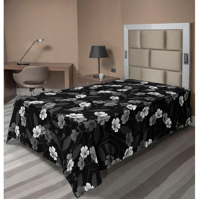 Drap plat à motif floral bohème Ambesonne
