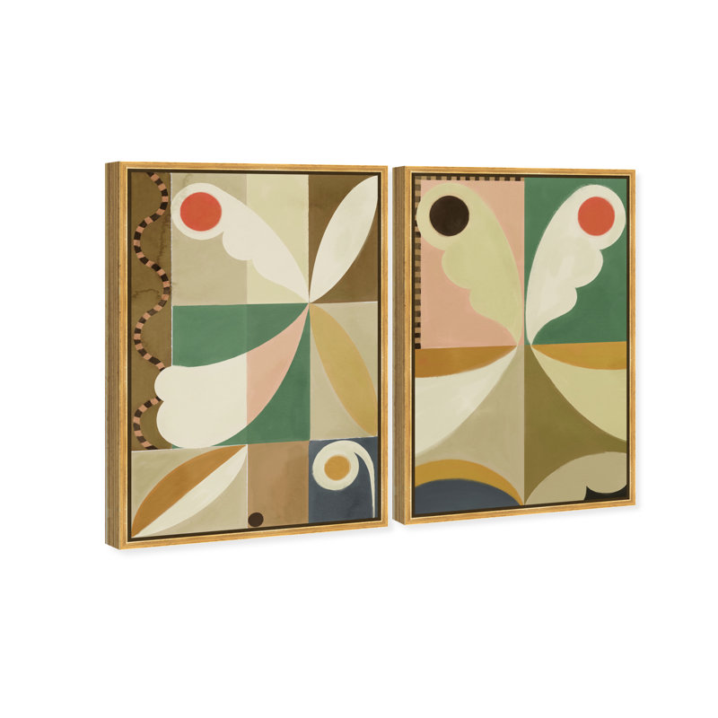 Butterfly Deco Set Set by Oliver Gal, 50"H x 34"W, Gold Floater Frame