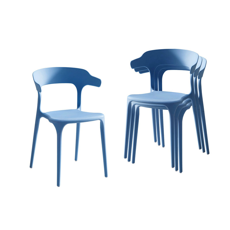 A Set Of 4 Stacked Chairs