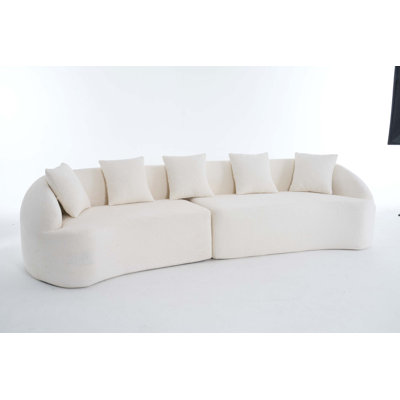 Canapé courbé désossé, canapé modulaire à compression de 110 po, haute densité, canapé-lit pour salon, salon, appartement, chenille