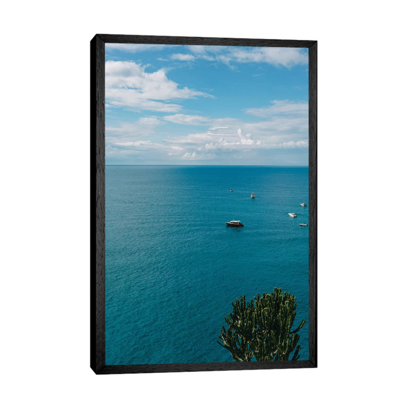 Amalfi Coast Boats V by Bethany Young - Print on Canvas, 101.6cm H x 66.04cm W x 3.81cm D, Black Framed