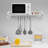 Stainless Steel Wall-Mounted Microwave Shelf With Hooks Holds 44 Lbs, Fits Most Kitchens, Modern Space-Saving Organizer