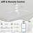 Vaczon 52" Smart Dimmable LED Ceiling Fan, APP and Remote Control, 6 Speeds Reversible DC Motor, 3 Color Lights, Timer, Double-sided Wood Blades, 6"/10" Downrods-1065961182