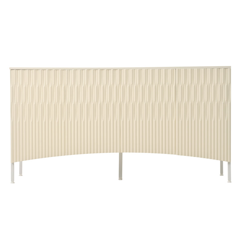 60" Modern 4-Door Sideboard With Adjustable Shelves, Beige