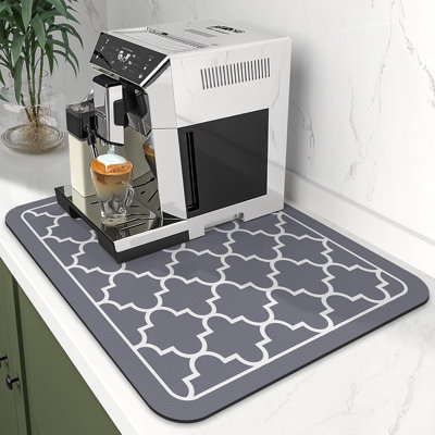 Dish Drying Mat Super Absorbent Drying Mat Large Dish Drying Mats For Kitchen Counter Easy Clean Dish Mat Kitchen Drying Mat15"X 18" Stylish Grey