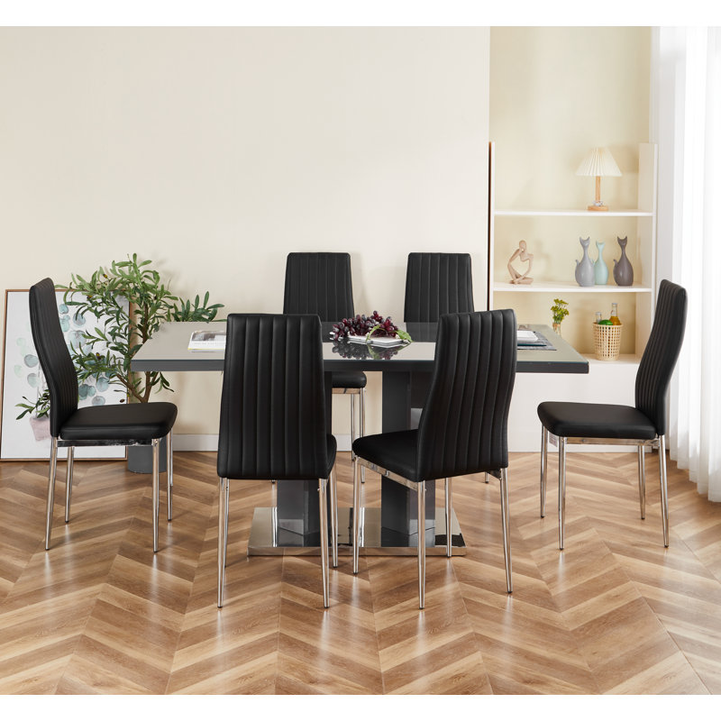 Alexias Dining Set, Black