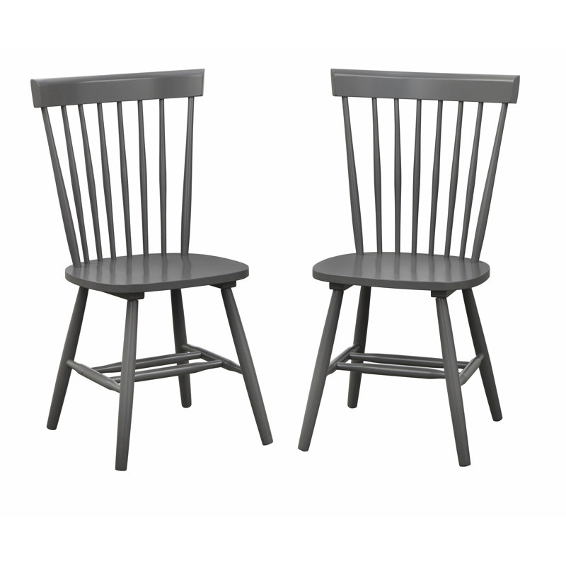 Aulii Solid Wood Side Chair, Charcoal