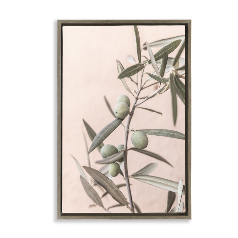 Toile flottante avec cadre espagnol olive branchée par Sissi et Seb, Cadre flottant orme Montalcino, H 31 po x l 21 po
