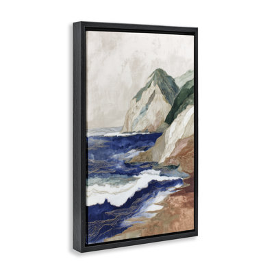 Cliff Next To The Sea Floating Frame, design by Chromatic Storm Studio