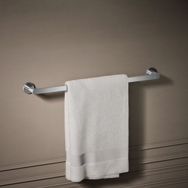 18" Wall Mounted Towel Bar, 24"W, Polished Chrome