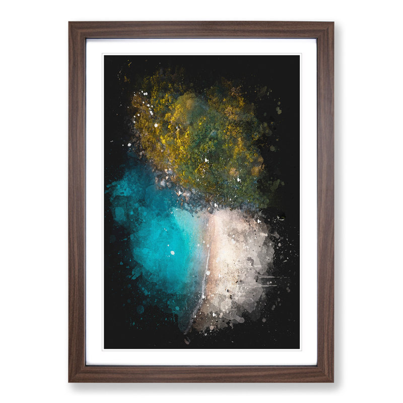 Forest Beach - Picture Frame Graphic Art, 90cm H x 65cm W x 2cm D, Walnut