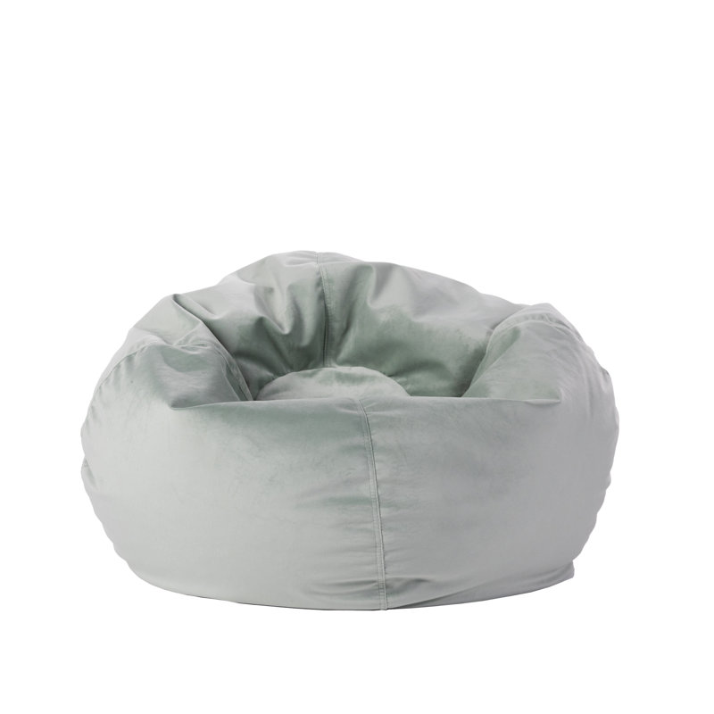 Factory Direct Partners 30 inch Round Velvety Bean Bag for Kids and Teens, Green Microfiber