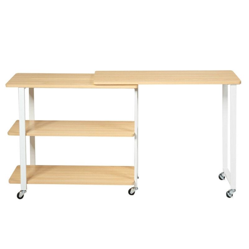 Bureau en L Ercan, Naturel / Blanc