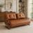 Caramel Faux-leather 4-in-1 Convertible Chair / Chaise / Sofa Bed – Foldable Space-saving Sleeper-1831243510