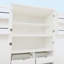 Armoire de cuisine autoportante, armoire de rangement haute avec 4 portes, 2 tablettes de porte, 8 plateaux coulissants et tablette réglable-1439155967