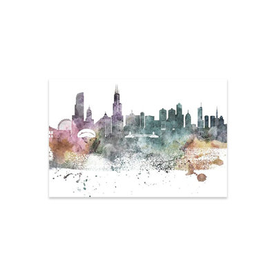 Chicago - Pastel Skylines, impression sur verre acrylique