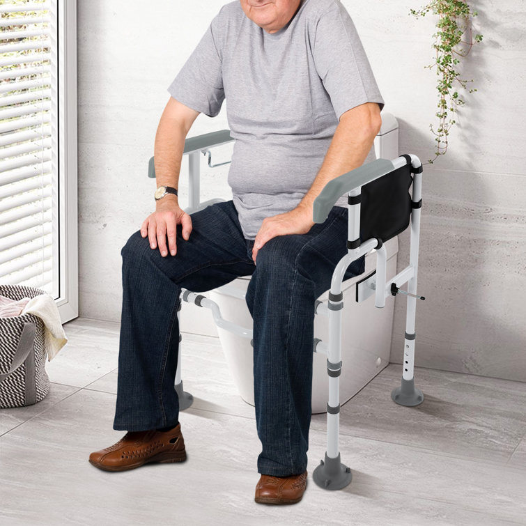 Toilet Safety Frame Rail with Suction Cups and Anti-Slip Handrails