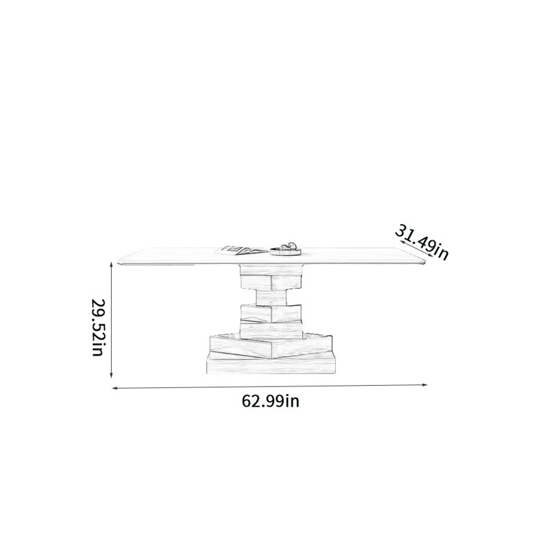 Table de salle à manger Shelinda, H 29,52 po x L 62,99 po x l 31,49 po