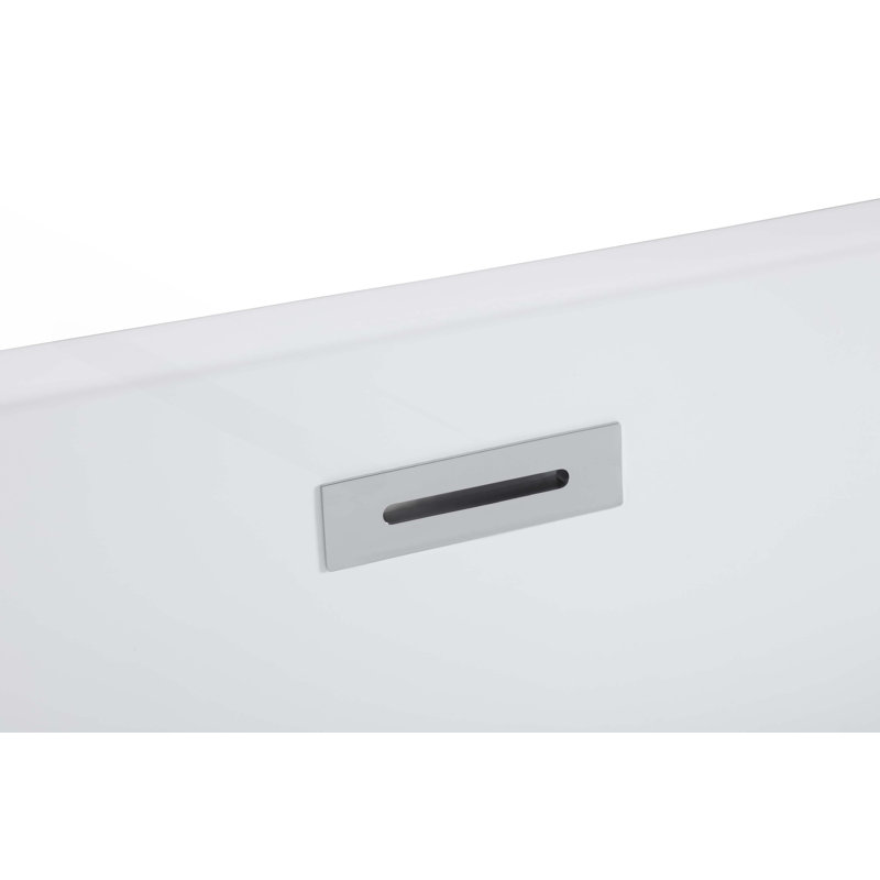 59" Acrylic Freestanding Bathtub, Stand Alone Soaking Tub, Acrylic, Toe-Tap Chrome Drain, Black