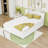Queen 2 Drawers Wood Platform Bed with LED and Trundle-1691603285