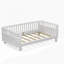 Lit plateforme en bois pour enfants, lit à profil bas en bois avec rails blanc (conception brevetée)-1577013411