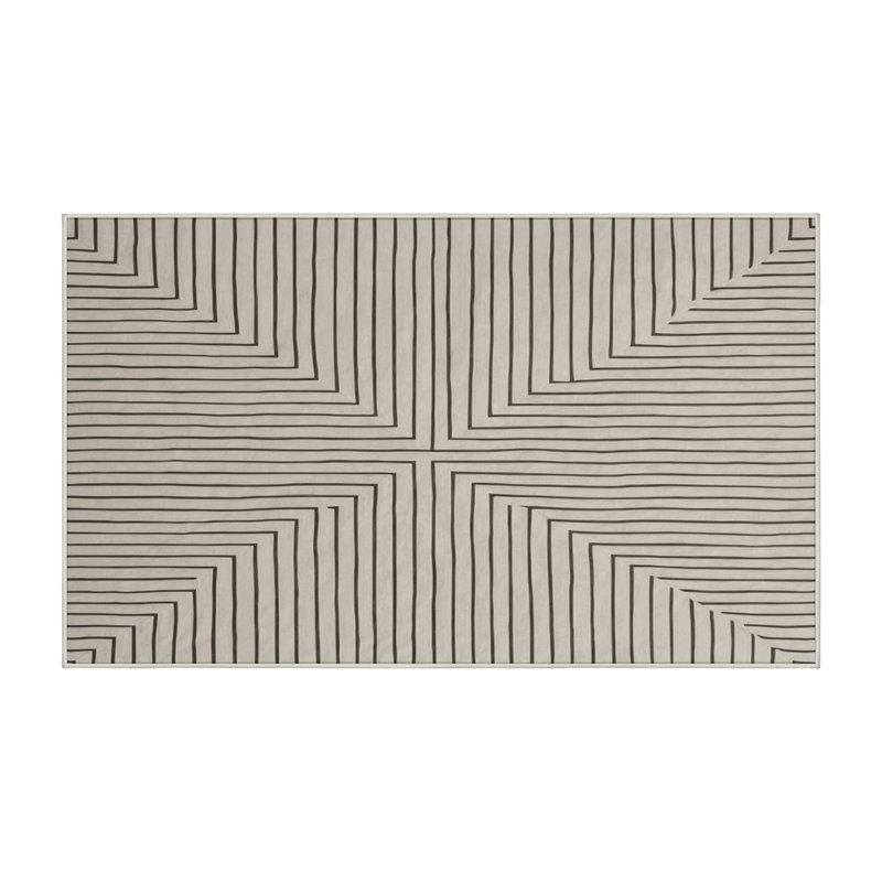 Tapis beige soyeux et moelleux, Rectangle 8 pi x 10 pi