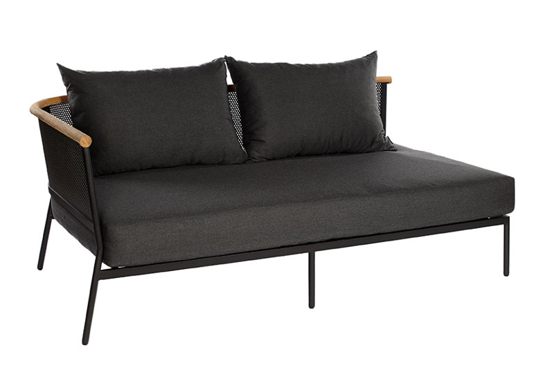 Outdoor 2 - Seat Patio Sofa, Sooty, Anthracite, Left