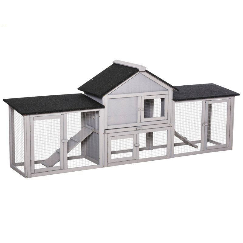 Cage à lapins d'extérieur de 83 po Pawhut, Gris