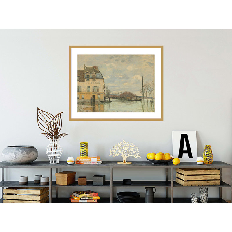«Flood at Port-Marly» par Alfred Sisley, impression giclée sur cadre, H 32,97 po x l 41,5 po