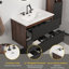 Meuble-lavabo mural noir et noyer Gloria-1118867552-1118867566