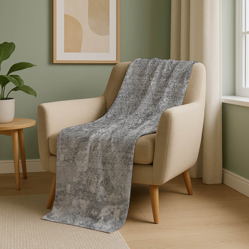 Jeté en treillis Addison lavable à la machine Sherpa ASB769 Addison, Gris