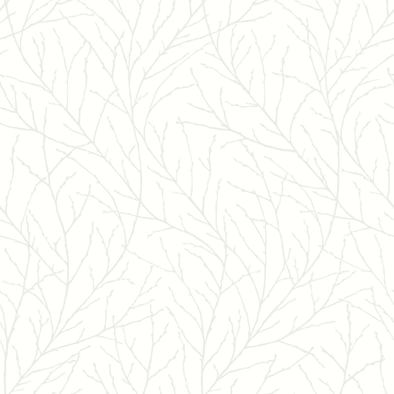  Rouleau de papier peint L 33 pi x l 21 po Branches, Blanc cassé