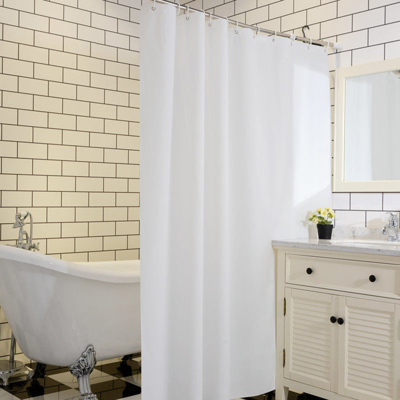 Rideau de douche avec crochets PEVA, Blanc