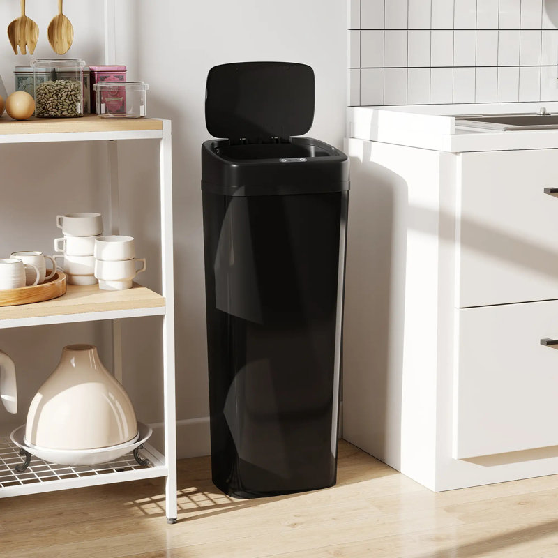 Stainless Steel Sensor Kitchen Trash Can - 50L, Black