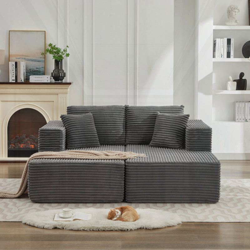 Méridienne double 106 po Cloud, Gris