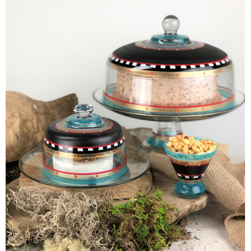 Mosaic Chalk Schutzer Cheese Dome with Plate