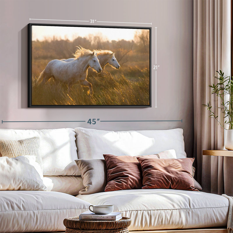 " Two Horses Galloping ", 31" H x 21" W
