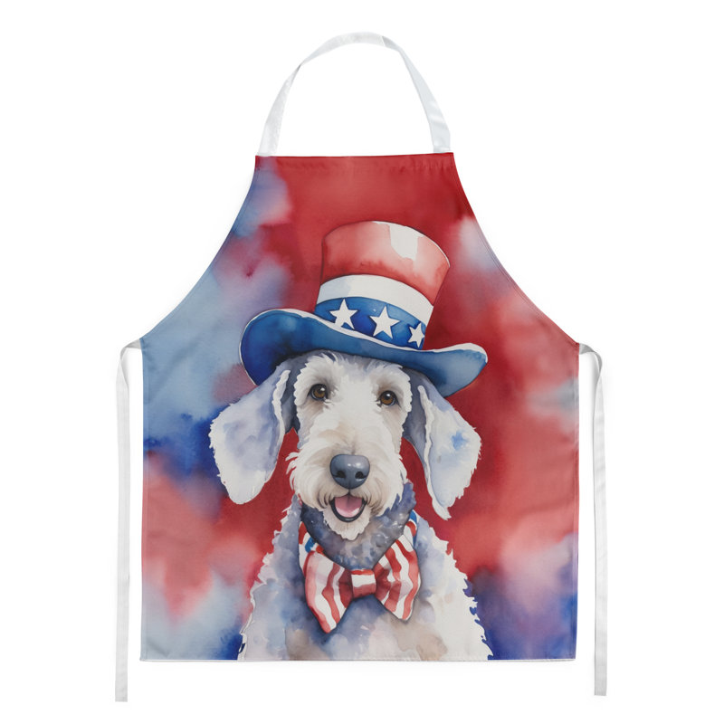 Patriotic American Apron, Bedlington Terrier