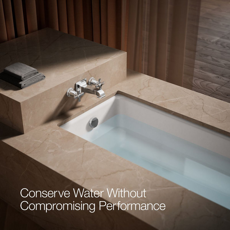 Pinstripe Pure Deck-Mount High-Flow Bath Valve Trim with Cross Handles, Handles Only, Valve Not Included, Polished Chrome