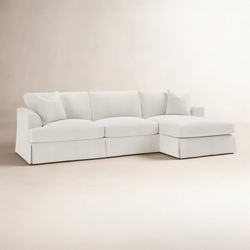 Lucia Chaise Sectional, Right Hand Facing, Cruise Adrift Woven Stripe
