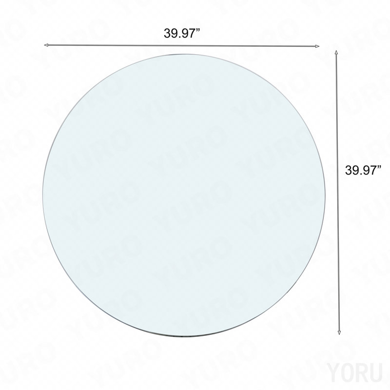 Plateau en verre trempé - 39,3 po rond, 3/8 po d'épaisseur