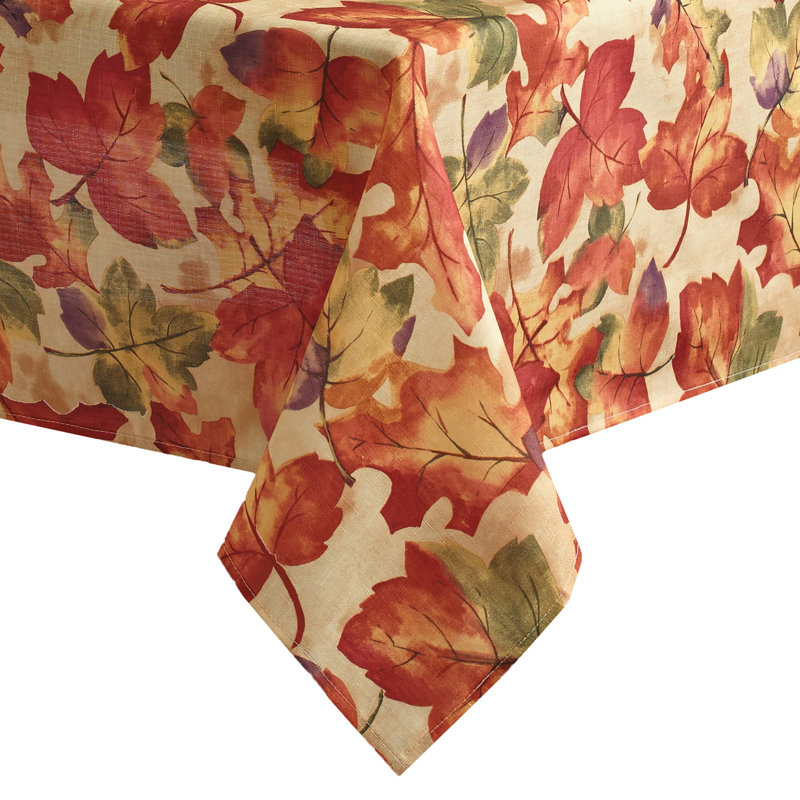 Coffman Floral Thanksgiving Tablecloth, 70" L x 52" W