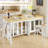 60" Solid Wood Kitchen Island with Storage, Power Outlets, 2 Drawer and Fridge Space for Kitchen Dining Room, Farmhouse Style, White-189876633