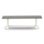 L'ensemble de table de salle à manger 6 pièces se compose d'une table moderne en ciment, d'un banc de cuisine et de 4 chaises de salle à manger en tissu de lin bleu à haut dossier - Lin brossé blanc-2146051039-2146051008-2146051009
