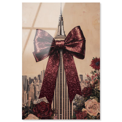 «Sparkling Bow» Empire State Building, reproduction d'art sur acrylique par Art Remedy, prête à être accrochée