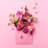Pink Envelope With Spring Flowers - Wrapped Canvas Print-207314143