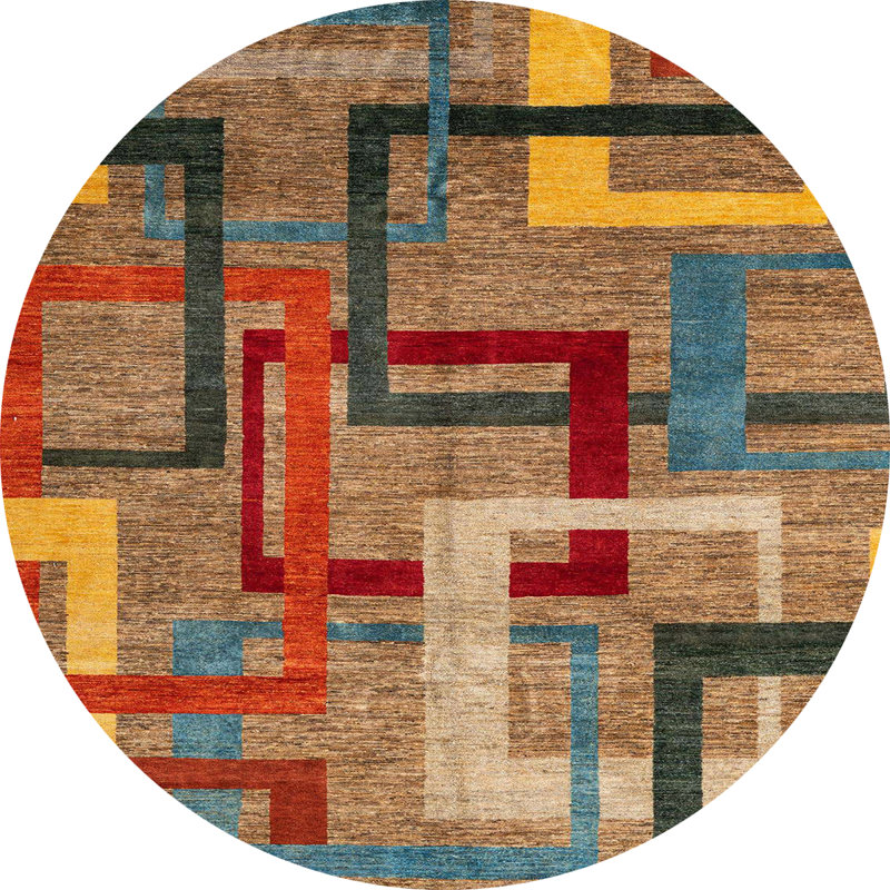Abstract Indoor Rug, Round 3'