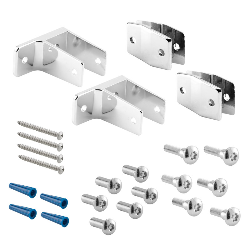 Ensemble de support en alcôve Prime-Line, pour panneaux de 1 po, alliage de zinc, finition chromée (paquet simple)