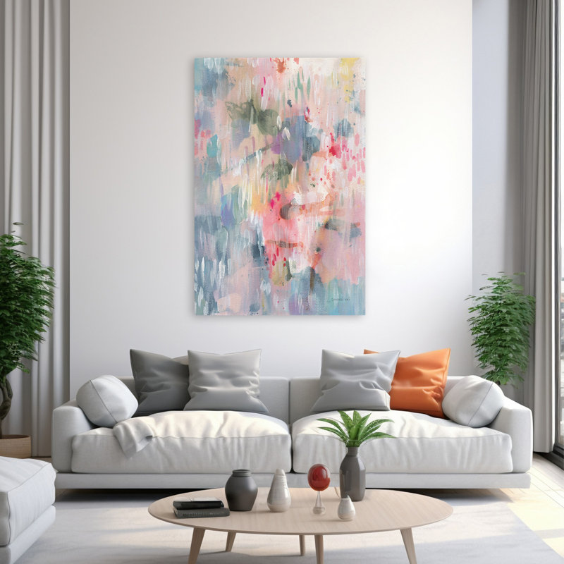 Art abstrait abstrait et turquoise apaisant, H 60 po x l 40 po