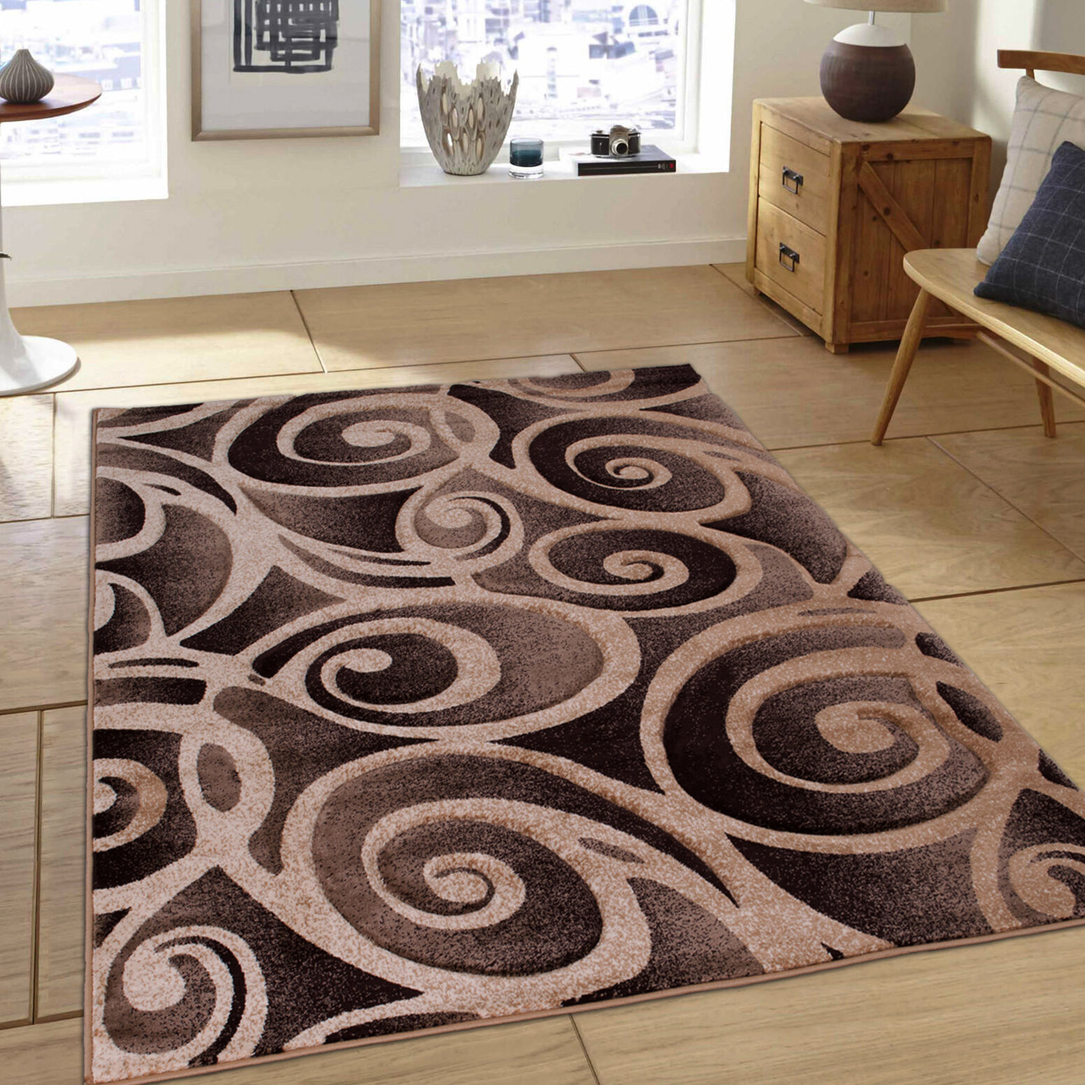 Allstar Rugs Brown Area Rug Size: 5'2 inch x 7'2 inch